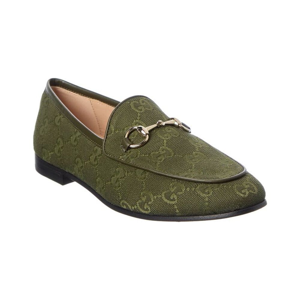 Gucci Jordaan Horsebit Gg Supreme Canvas Loafer, Beige